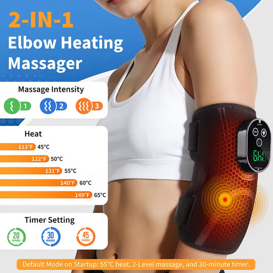 2-in-1 Thermal Elbow Massager – Heat & Vibration