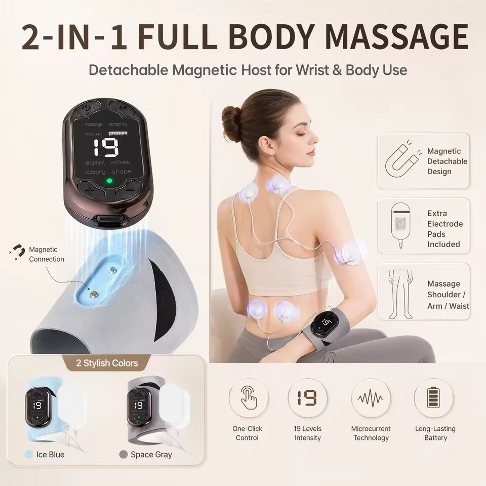 EMS Wrist Massager – Heat & Vibration Wrist Brace